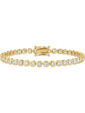 Elegant 3mm CZ Tennis Bracelet for Women - Stunning Plated Design, Sparkling